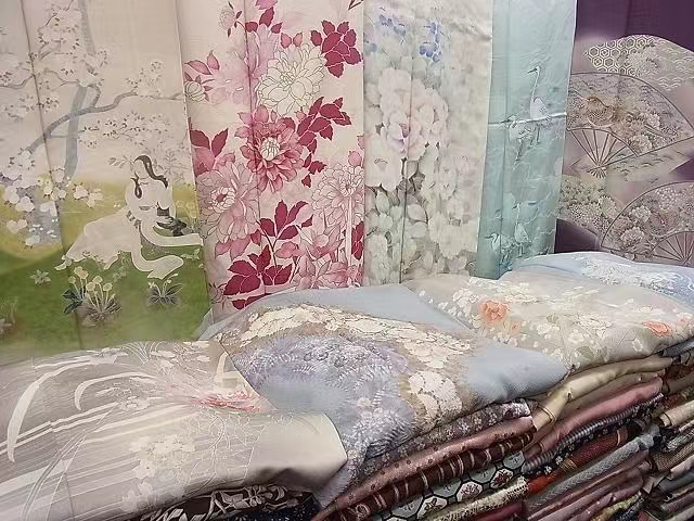 300+正绢樱花服旗袍面料手工DIY布艺布头中古樱花服高级布料