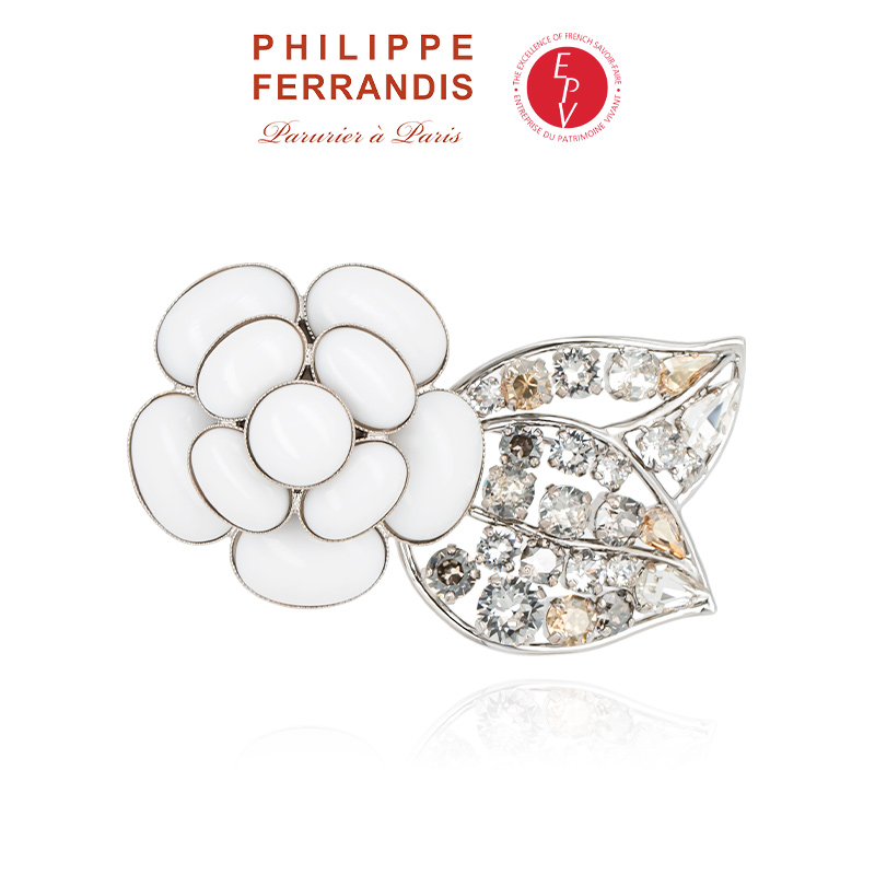 AZLOOK 铜合金胸针 【法国进口】PHILIPPE FERRANDIS高定山茶花胸针