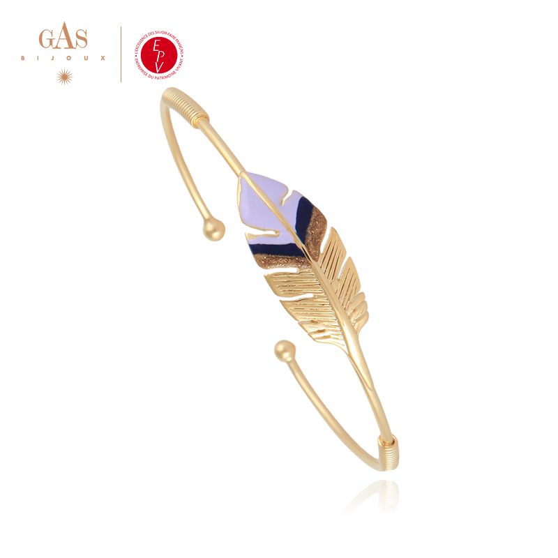 AZLOOK 铜合金珐琅手镯 【法国进口】GAS BIJOUX 羽之翼羽毛手镯