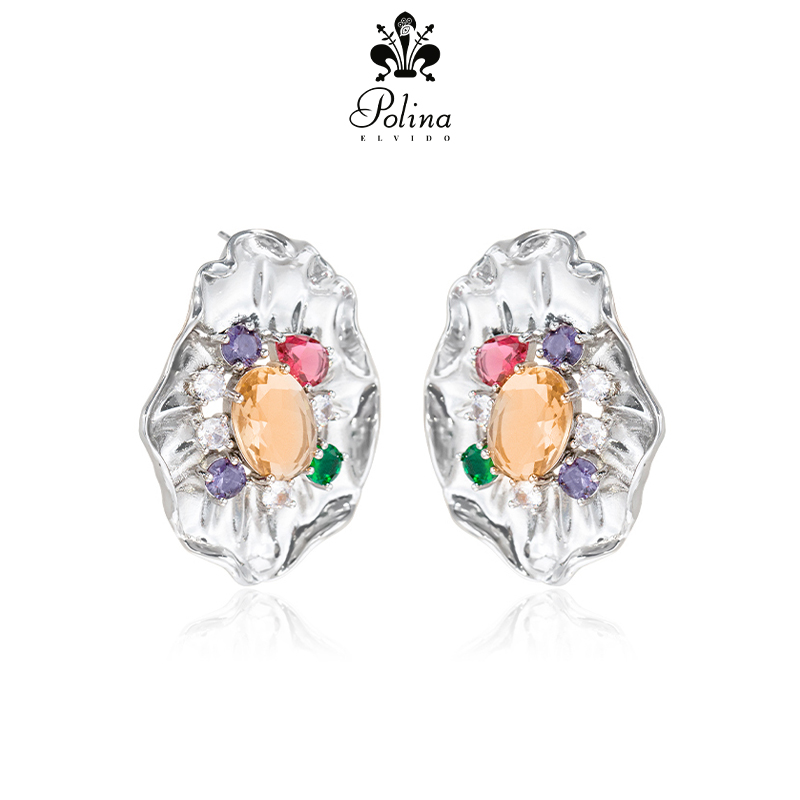 AZLOOK 耳环 【意大利品牌】POLINA ELVIDO 七色堇耳环