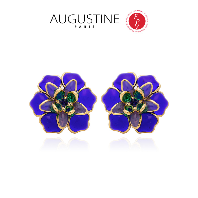 铜合金耳饰 AZLOOK【法国进口】AUGUSTINE 奥古斯汀山茶花系列耳环