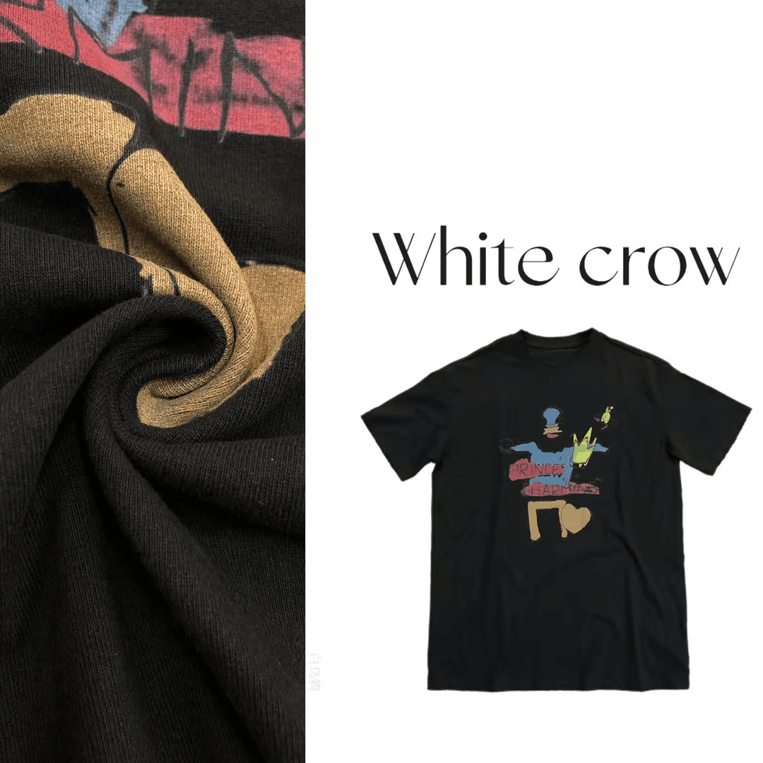 白乌鸦【皇冠素描小人】短袖T恤7153