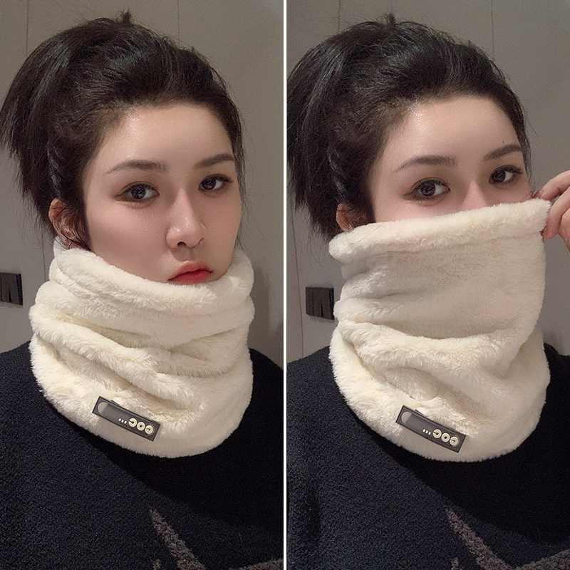 2025新款毛绒围脖女冬季百搭保暖户外骑车防寒加厚电动车护颈脖套