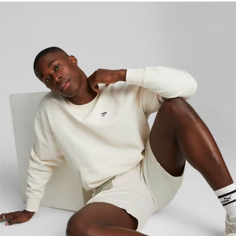 PUMA彪马卫衣男2024秋季新款休闲运动服针织宽松套头衫537730-99 