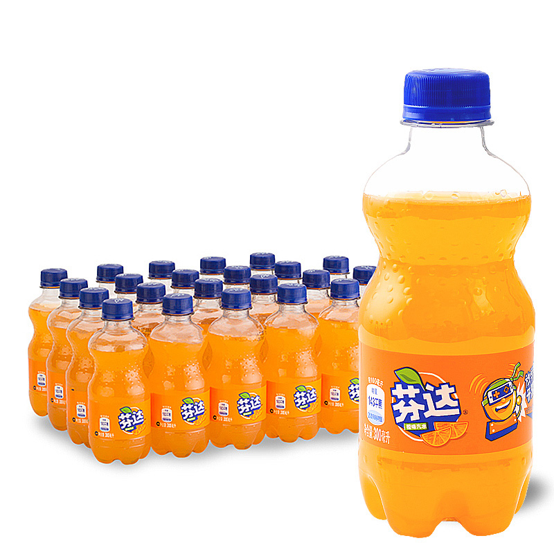可口可乐芬达300ml*6/12瓶装橙子味碳酸饮料饮品饮料迷你汽水.
