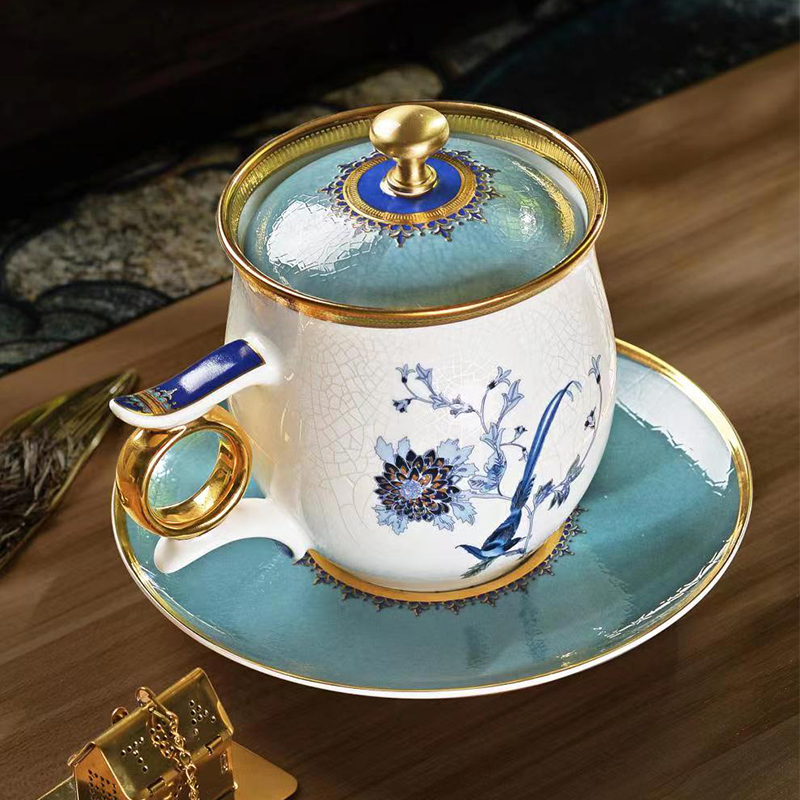 骨质瓷陶瓷茶杯男女情侣水杯马克杯过滤茶水分离泡茶办公领导送礼