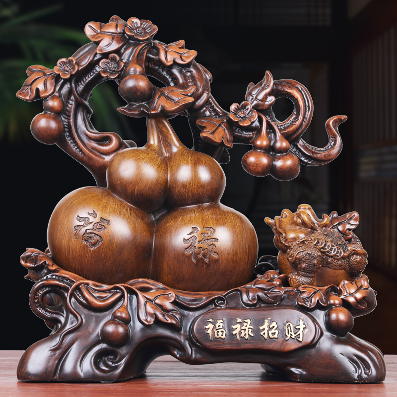 招财聚财葫芦金蟾摆件客厅电视柜玄关装饰品朋友乔迁新居入伙礼品