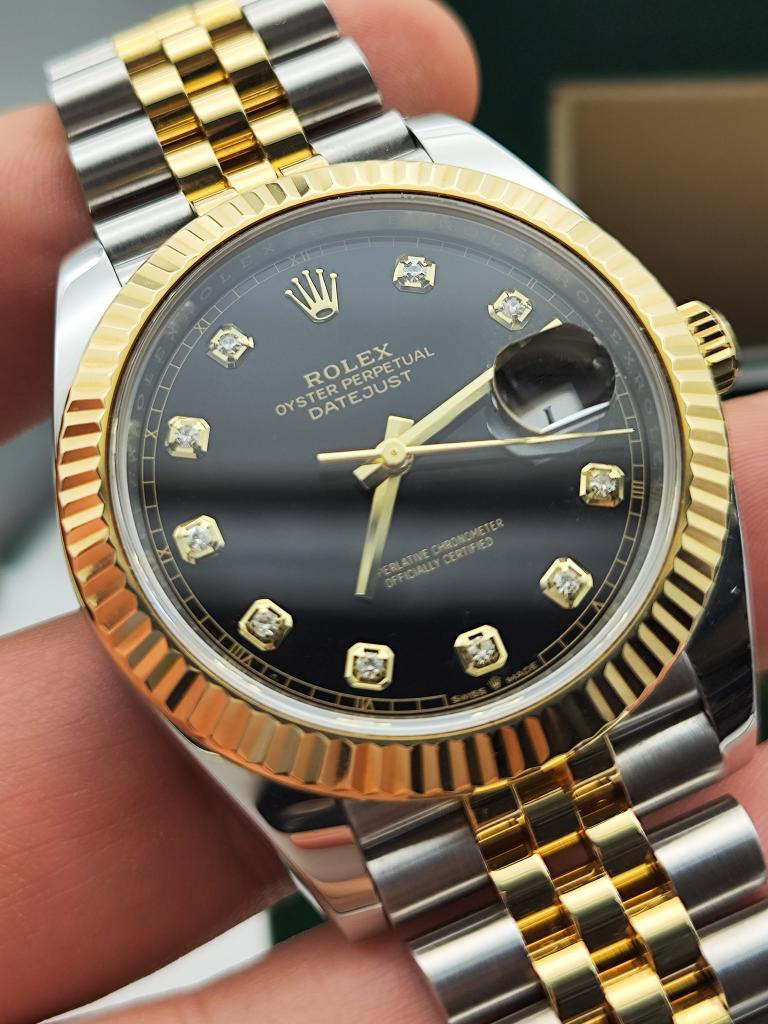 95新 Rolex/劳力士 日志126333-0006黑钻/黑冰糖，41大盘/21全套