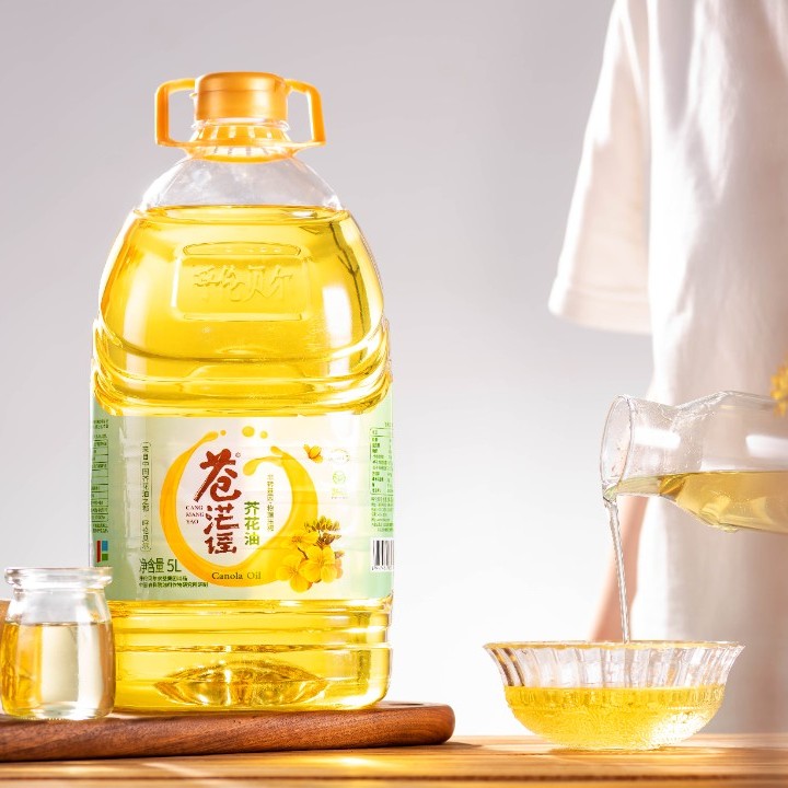 苍茫谣物理压榨低芥酸菜籽油5L桶装绿色食用油国企出品粮油