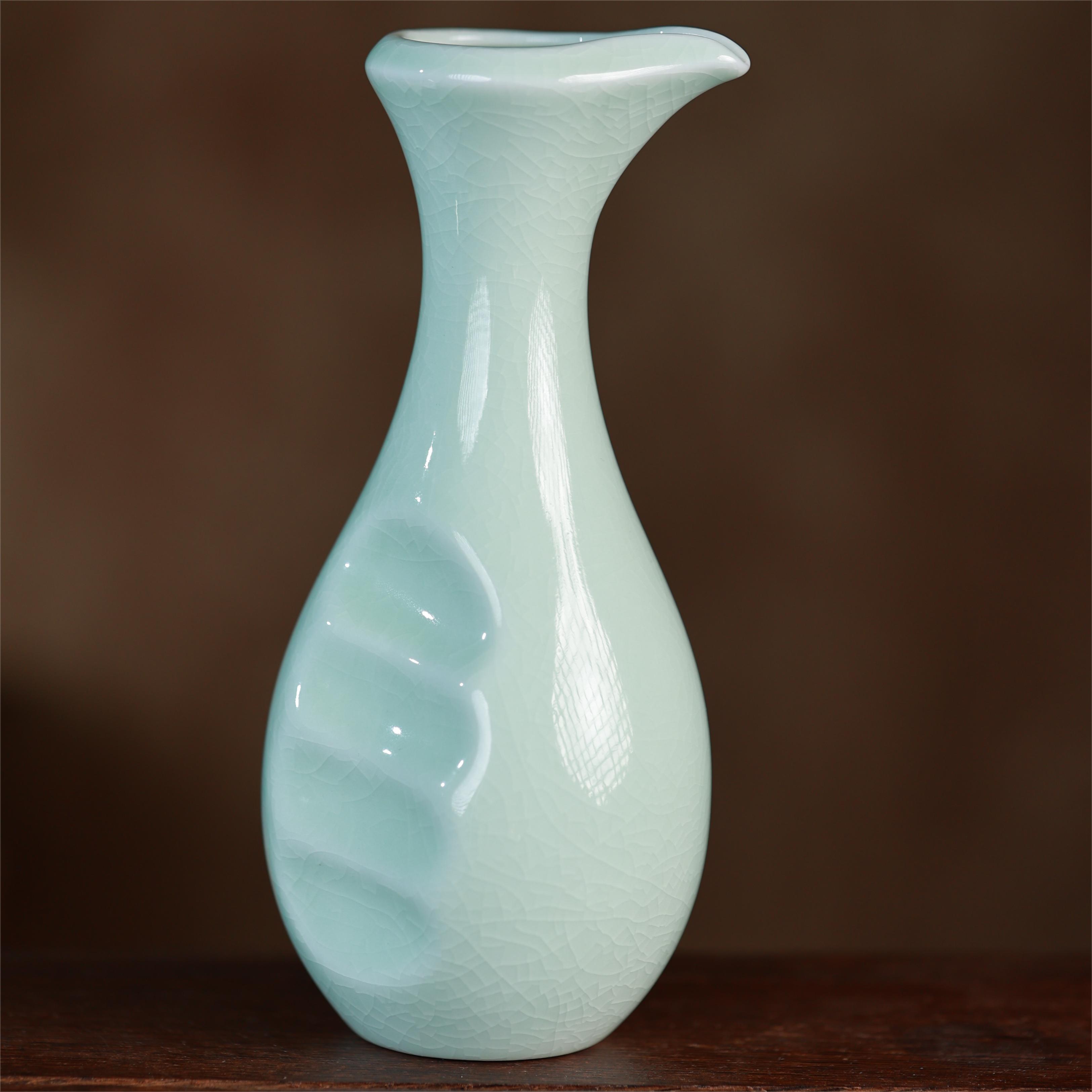 廷怀窑 汝窑汝瓷手作玉青釉酒具分酒壶