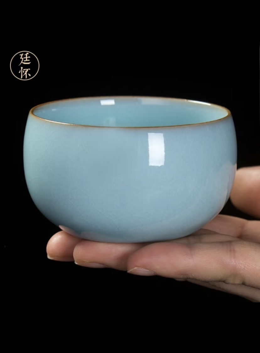 李廷怀大师手作【托底烧卧足杯】