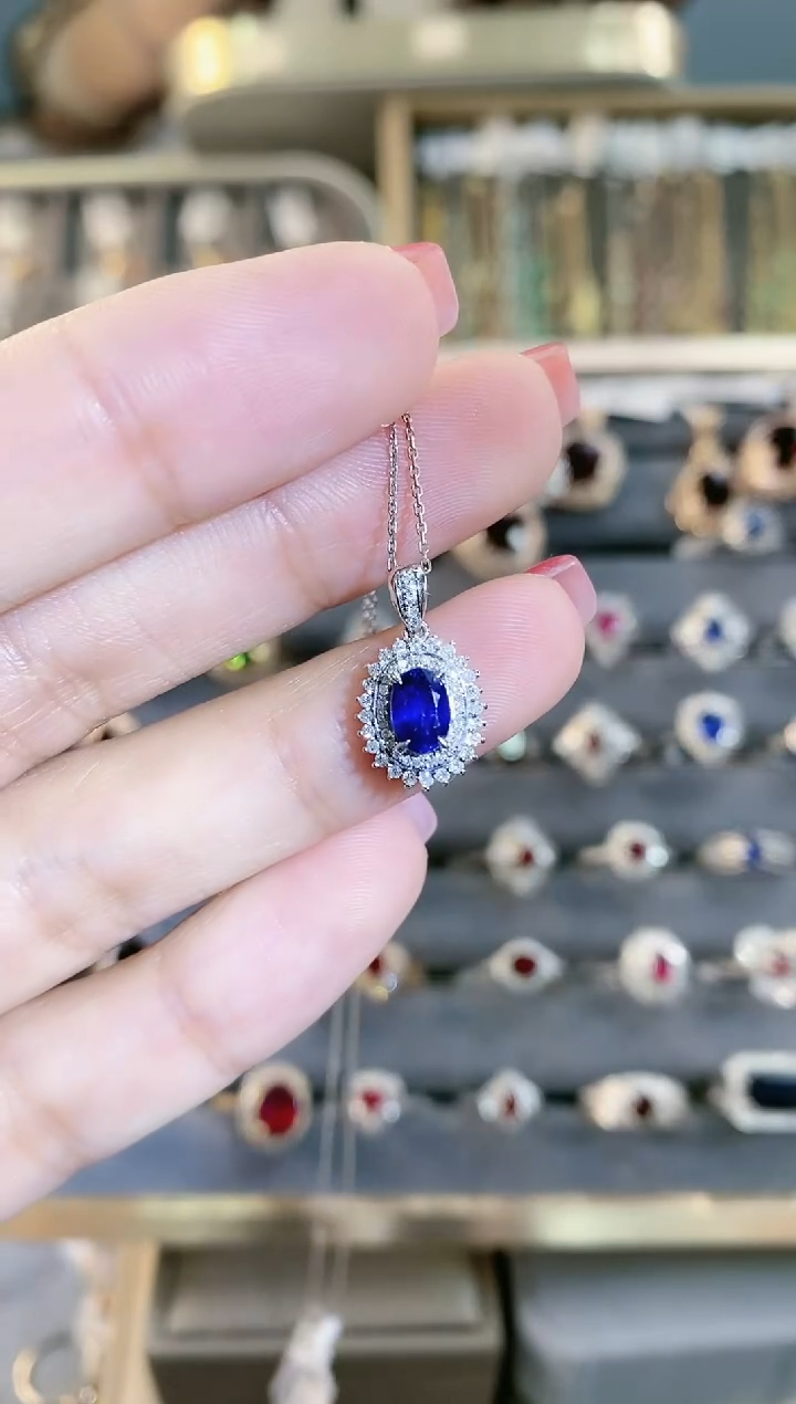 【闪购商品】蓝宝石项链18K金镶嵌.