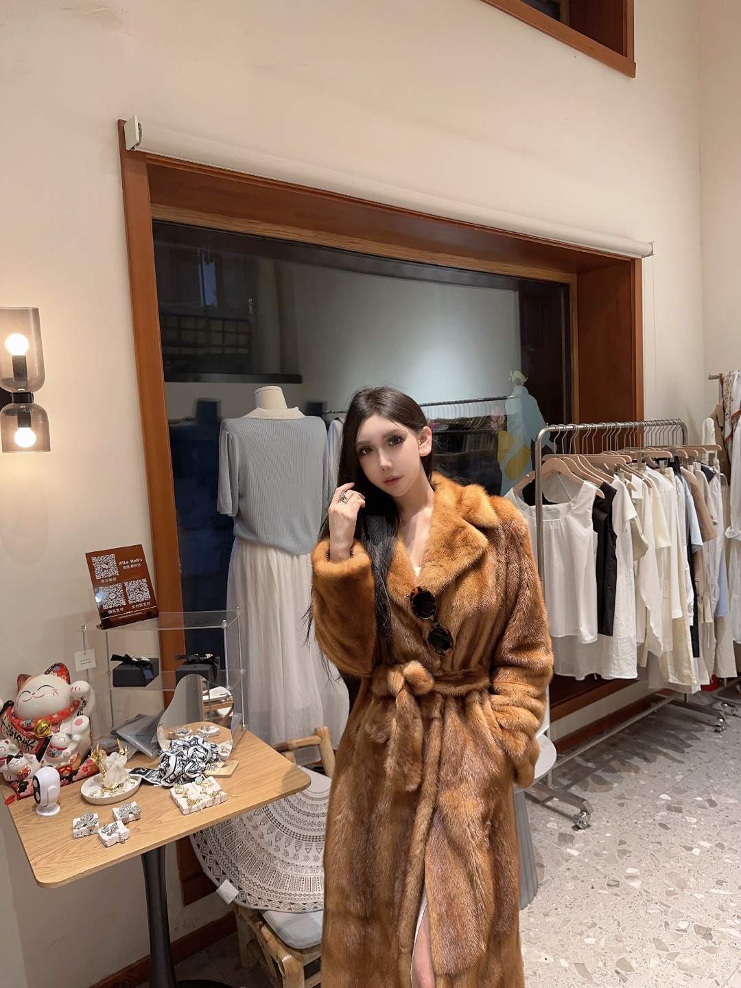 【4号链接】女款冬季气质时尚貂皮皮草外套（直播间过款）