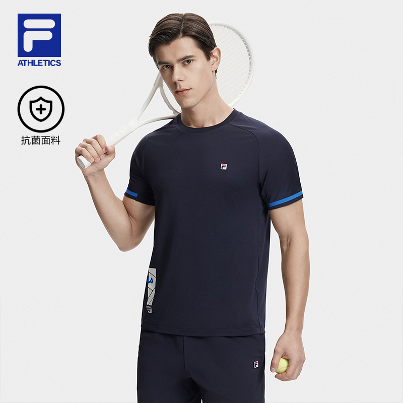 FILA/斐乐男夏季新款简约时尚休闲百搭舒适针织短袖A11M423114F