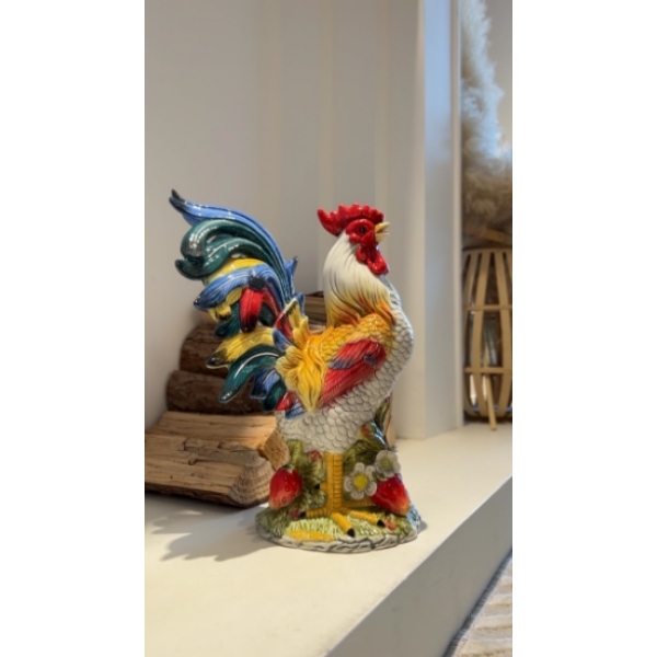 2024年新款出口陶瓷鸡摆件家居装饰品客厅摆饰玄关桌面草莓鸡小号