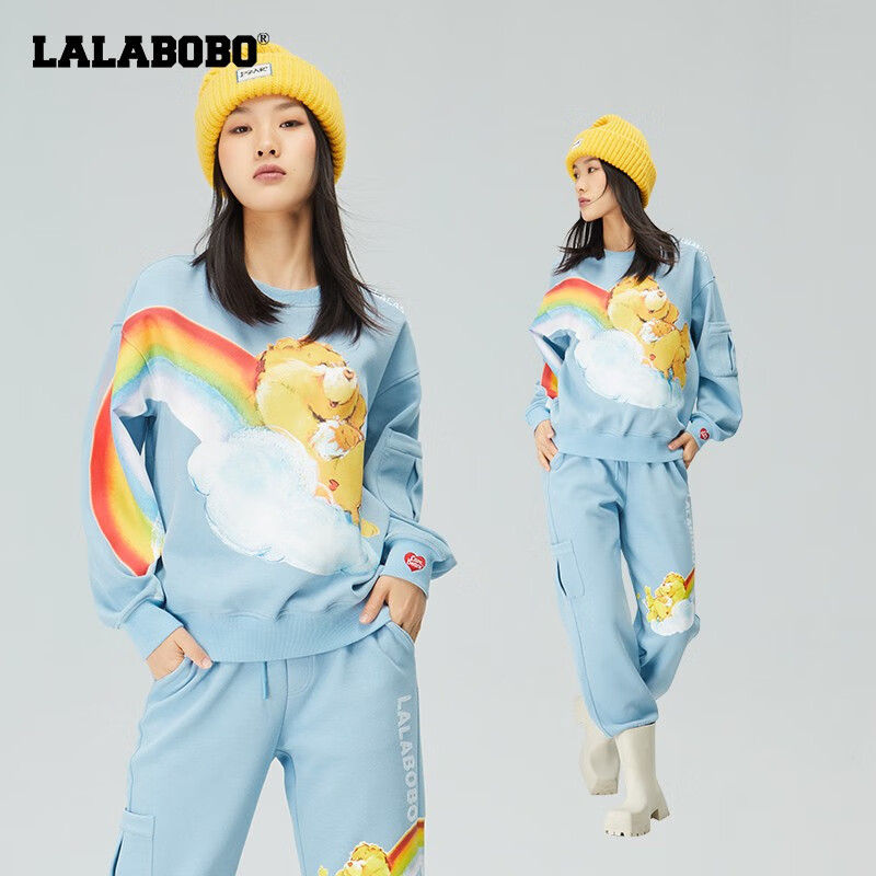 武汉【微瑕不退不换】印花宽松圆领小熊卫衣CBBD-WSTS18 