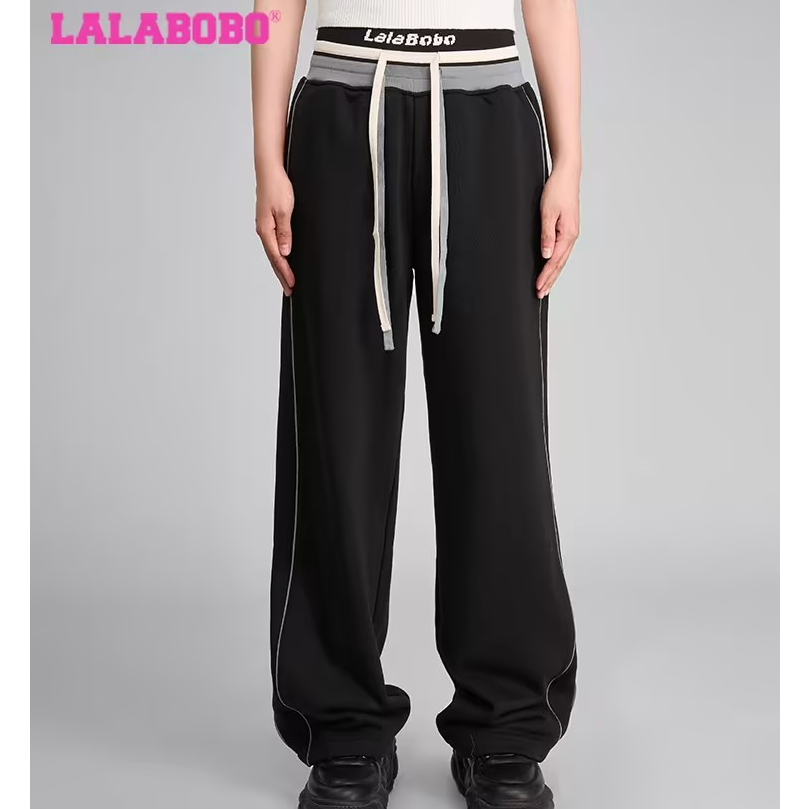 北京金源LALABOBO撞色休闲抽绳运动百搭灯笼长裤潮LBDD-WXZC27