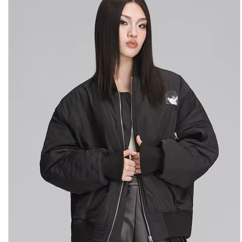 武汉LALABOBO24年短外套女原创新款潮牌印花夹克上衣LBDD-WSJW11