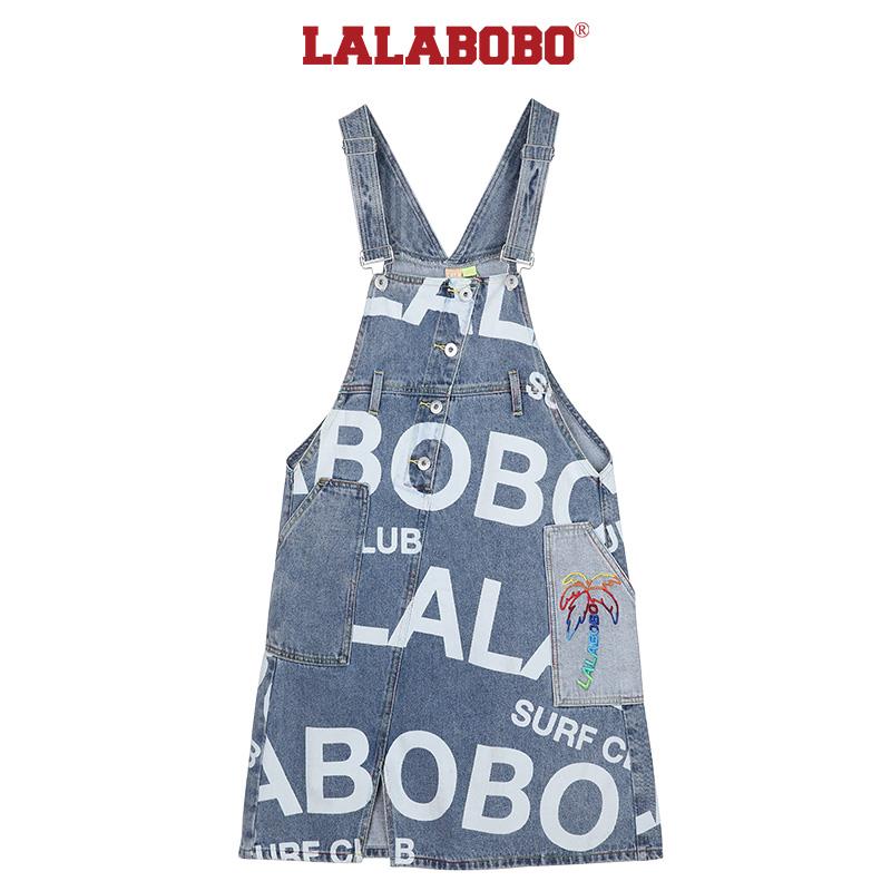 武汉（卡扣坏不退不换）刺绣开叉背带牛仔短裙连衣裙|L21B-WLZY12