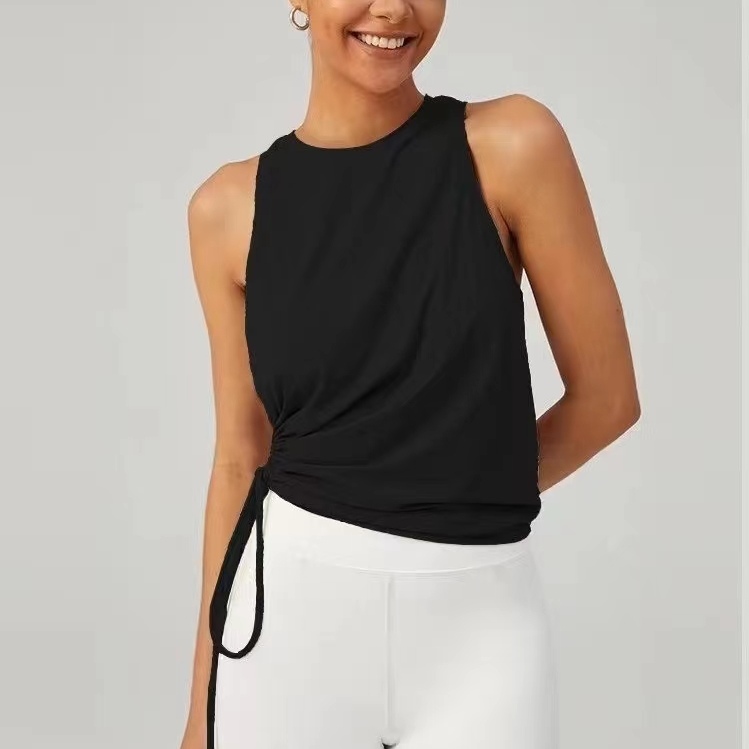 瑜伽运动背心女士透气时尚简约无袖圆领户外训练罩衫