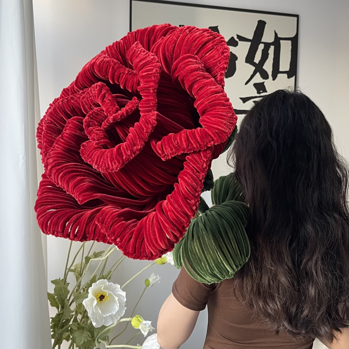 扭扭棒特大巨型弗洛伊德玫瑰花DI材料包手工花情人节送女友闺蜜