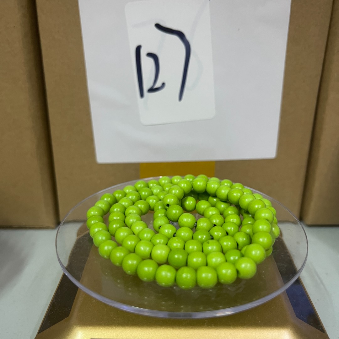 【人工处理】【127号卡6m】菜籽色柠檬黄圆珠多圈项链一串发