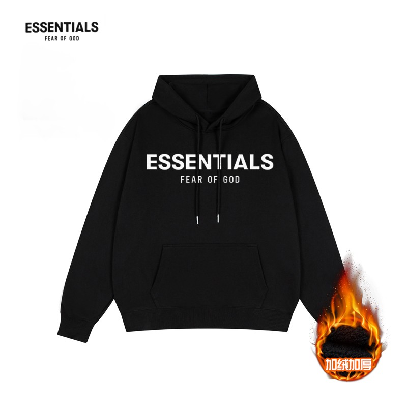 Essentials Fear of God新款休闲情侣宽松加绒加厚冬季连帽卫衣