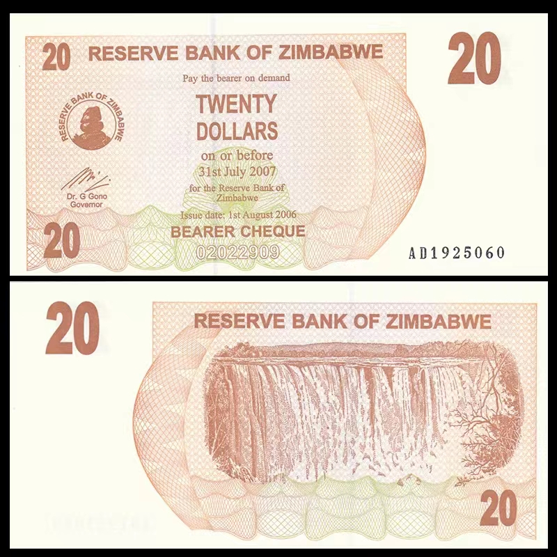 全新 津巴布韦 20 50 500 单张 纸币 