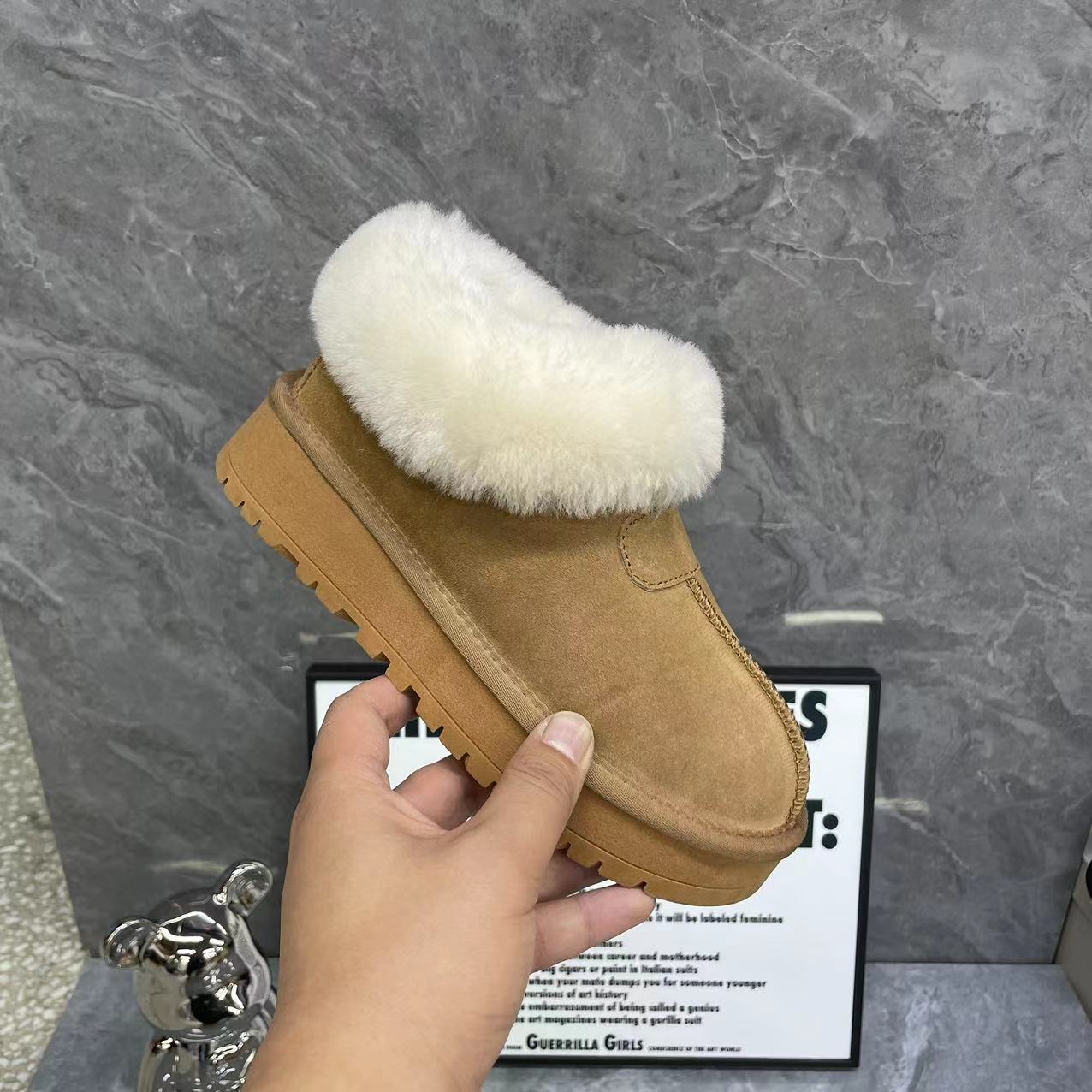 厚底 皮毛一体 塔斯特牛皮羊毛雪地棉 5858  磨砂皮材质不能水洗