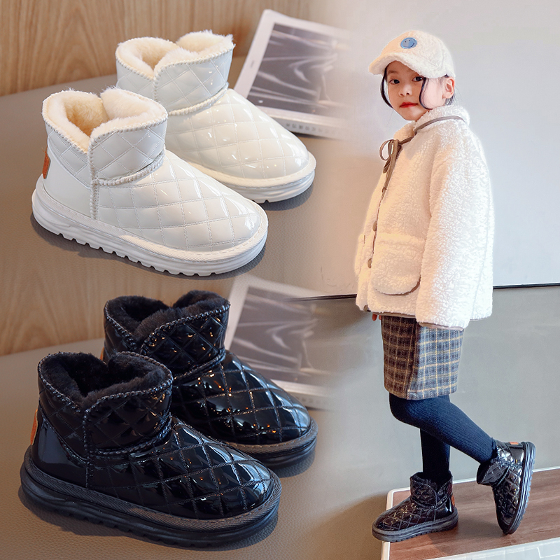 冬季女童雪地靴女2023年新款儿童棉鞋加绒加厚男童雪地鞋保暖棉靴