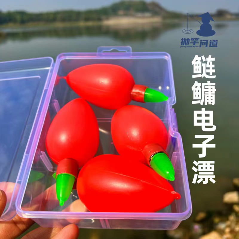 抛竿问道鲢鳙红色电子漂夜光漂大肚漂线组钓组配件浮钓鲢鳙套装