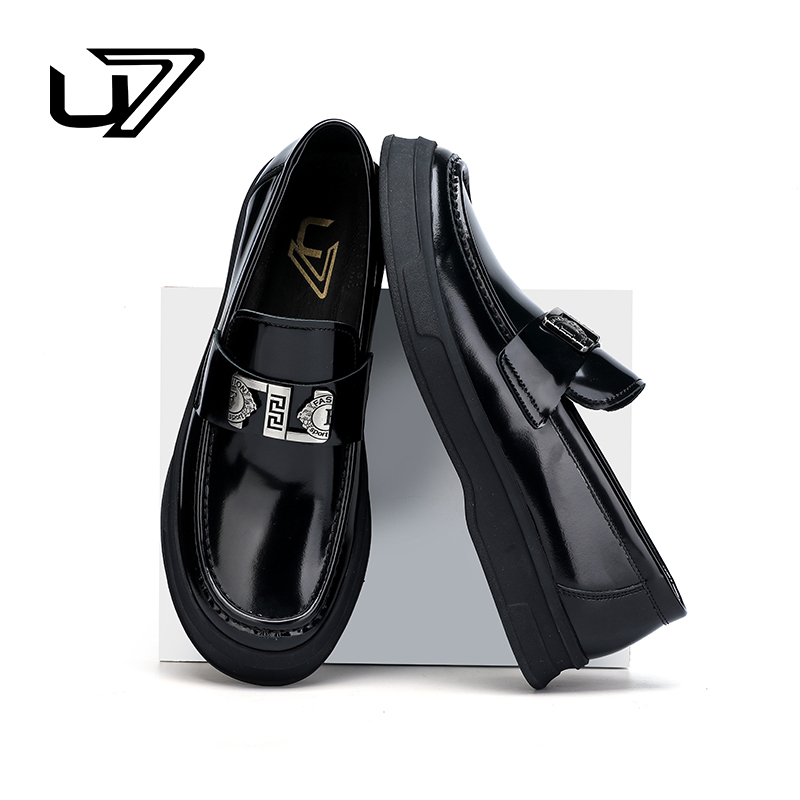 U7官方品牌男鞋新款真皮时尚商务休闲皮鞋男2024057