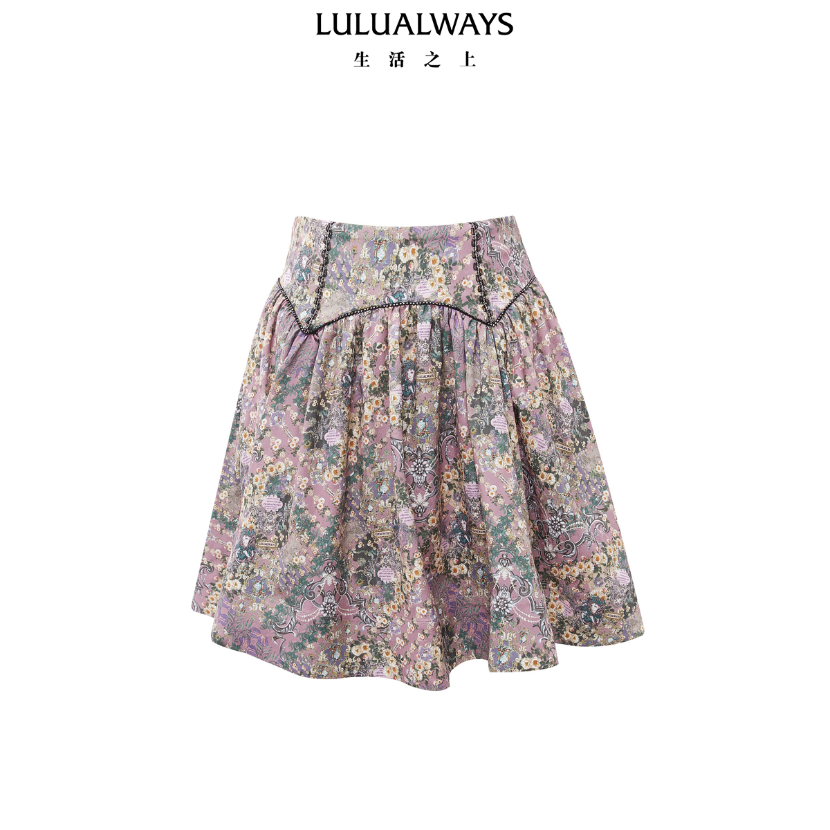 【高高甄选】LULUALWAYS24夏季新款浪漫碎花收腰短款半身裙