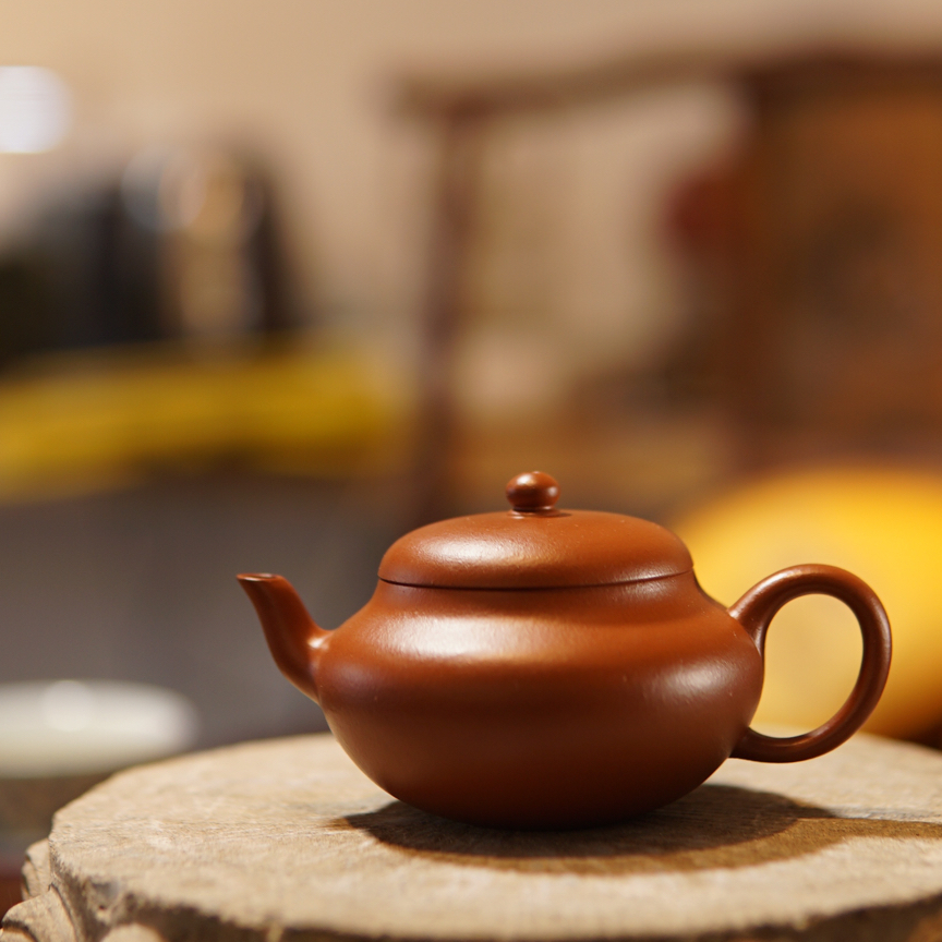 80毫升原矿朱泥缘聚紫砂壶小品文人器朱泥经典实用