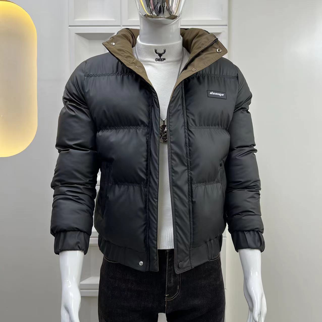 冬季新款男士棉衣加厚保暖立领修身短款免洗防污休闲棉服外套帅气