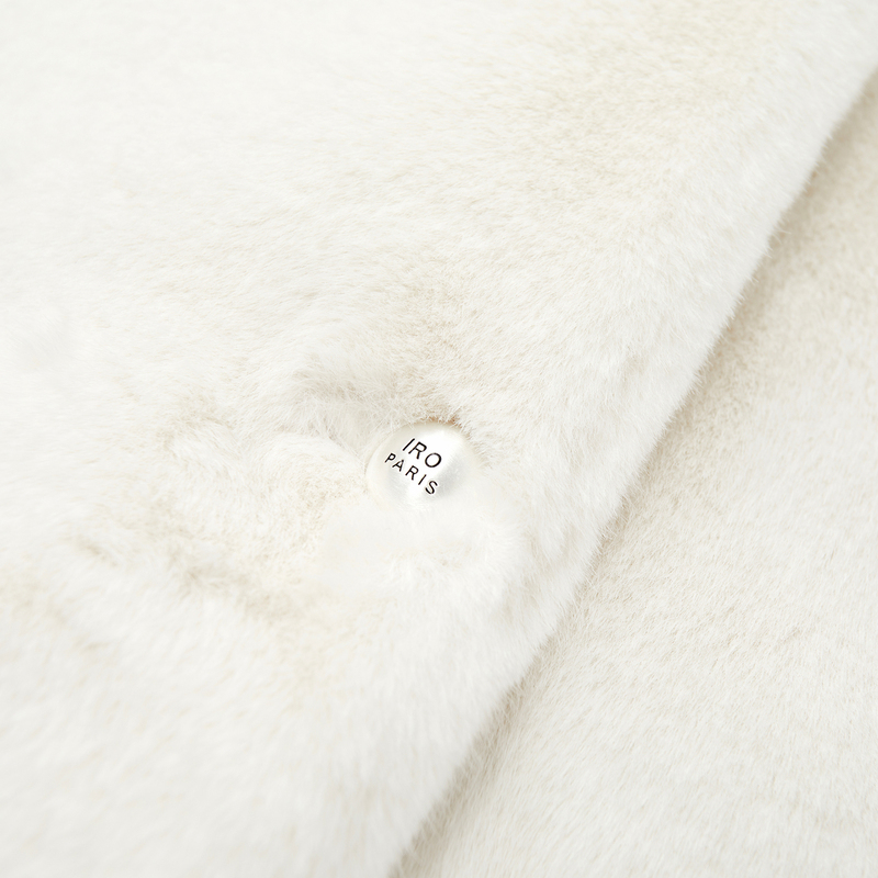 IRO Night 冬季新款法式白色毛绒感外套长款