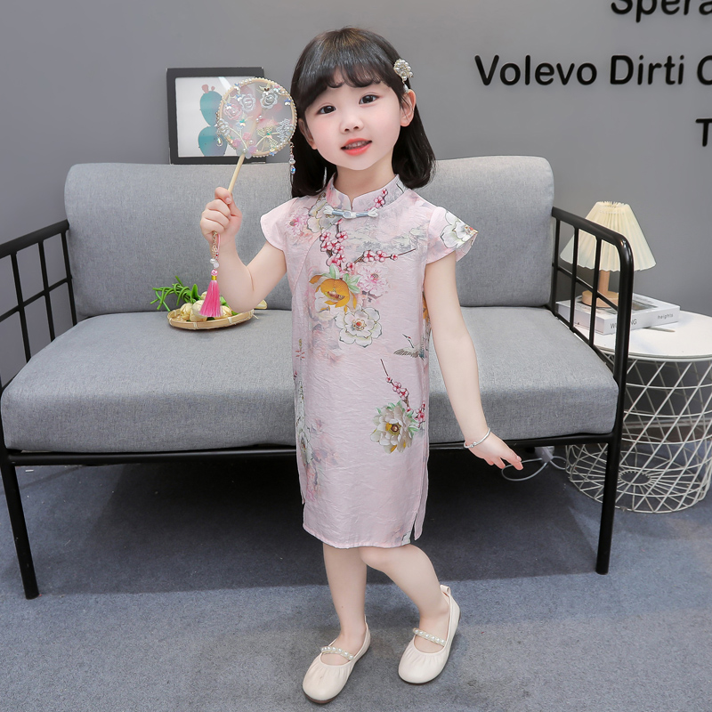 女童旗袍睡衣夏装2022新款女宝宝睡裙洋气儿童唐装中国风公主裙