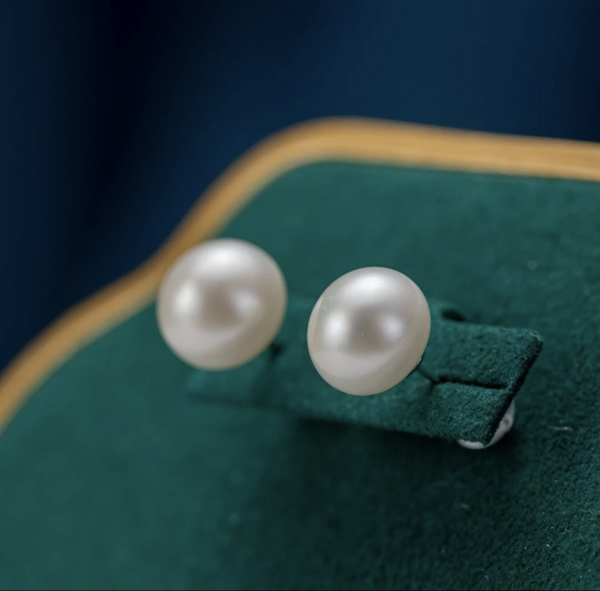 【珠公子】珍珠素耳钉9.5-10mm
