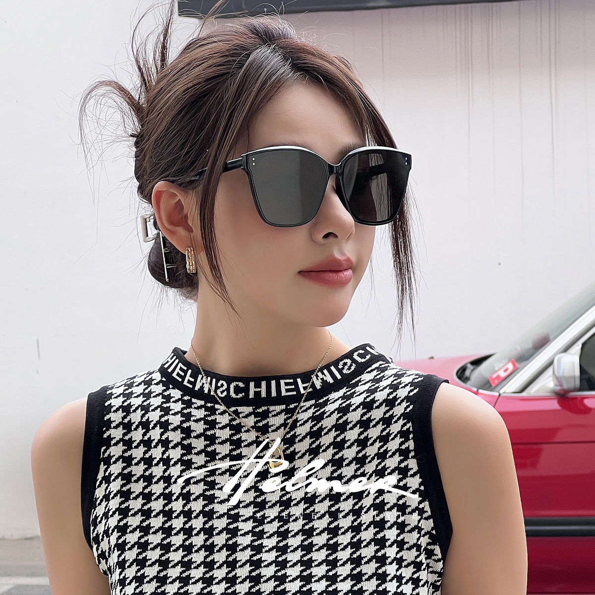 HELMER百搭潮流大框时尚墨镜男网红街拍防紫外线女太阳镜58191XZY