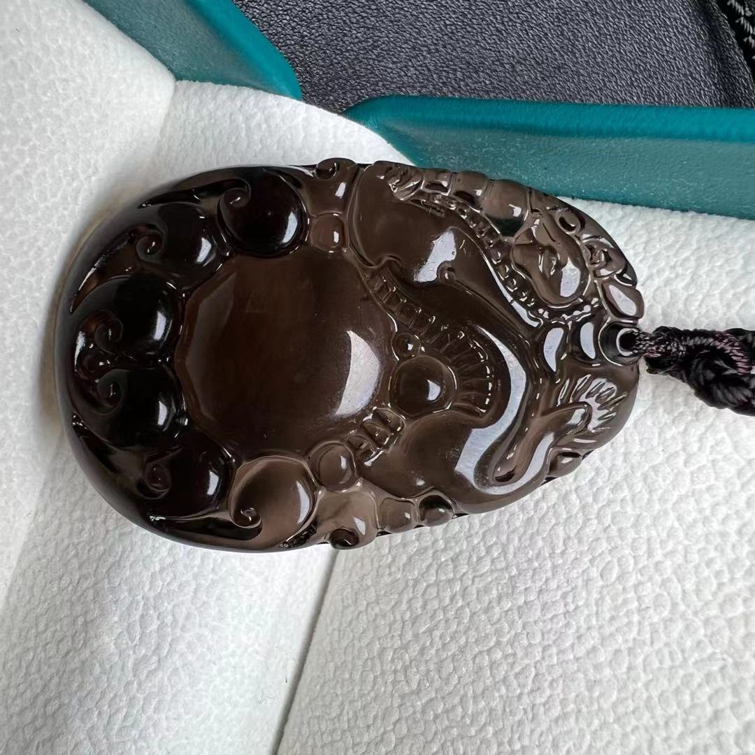 黑曜石貔貅吊坠男款精雕冰底有求必应玉石百搭挂件女款 @多样性发