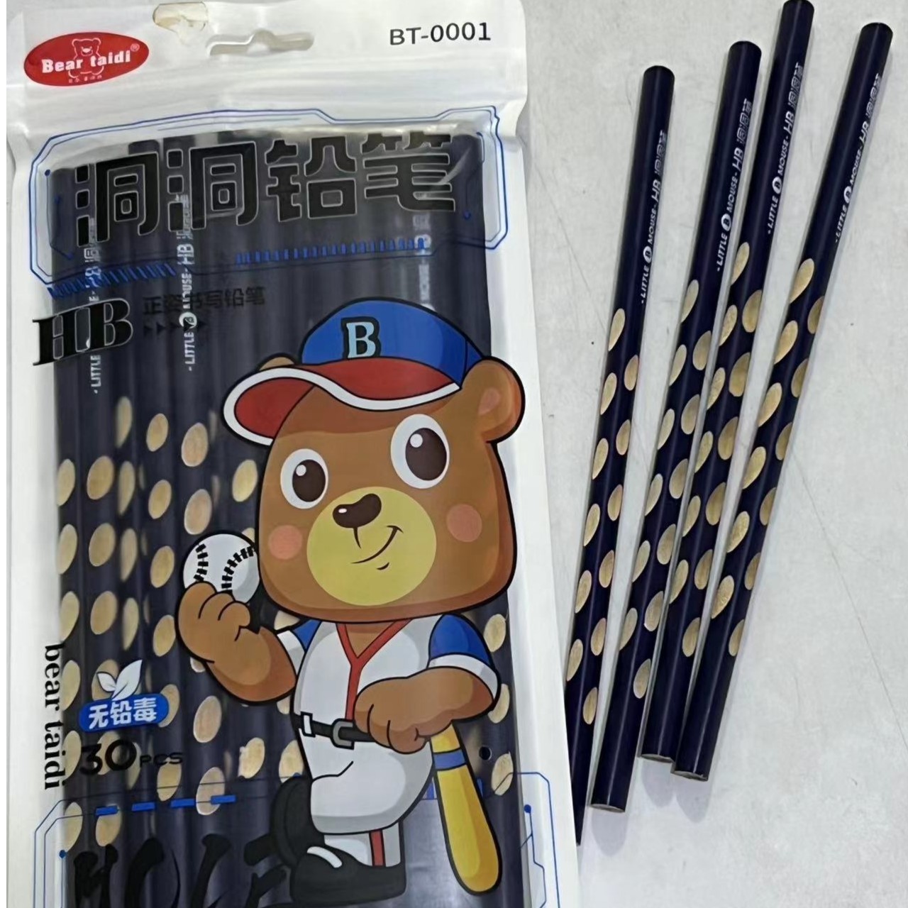 泰迪熊HB正姿洞洞铅笔BT0001