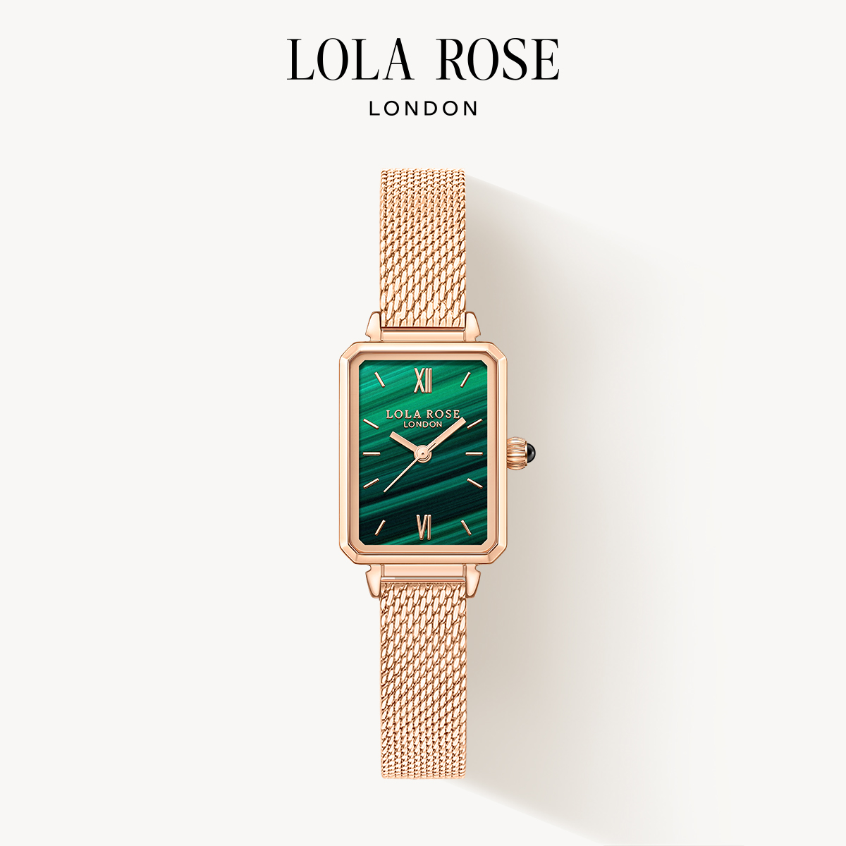 LolaRose 罗拉玫瑰钢带小绿表时尚百搭女士手表女-自播