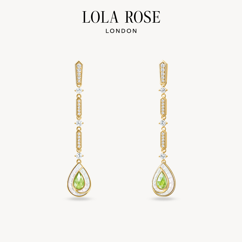 925银合成锆石耳饰 Lola Rose水滴系列复古耳钉高级感耳饰女-臻选