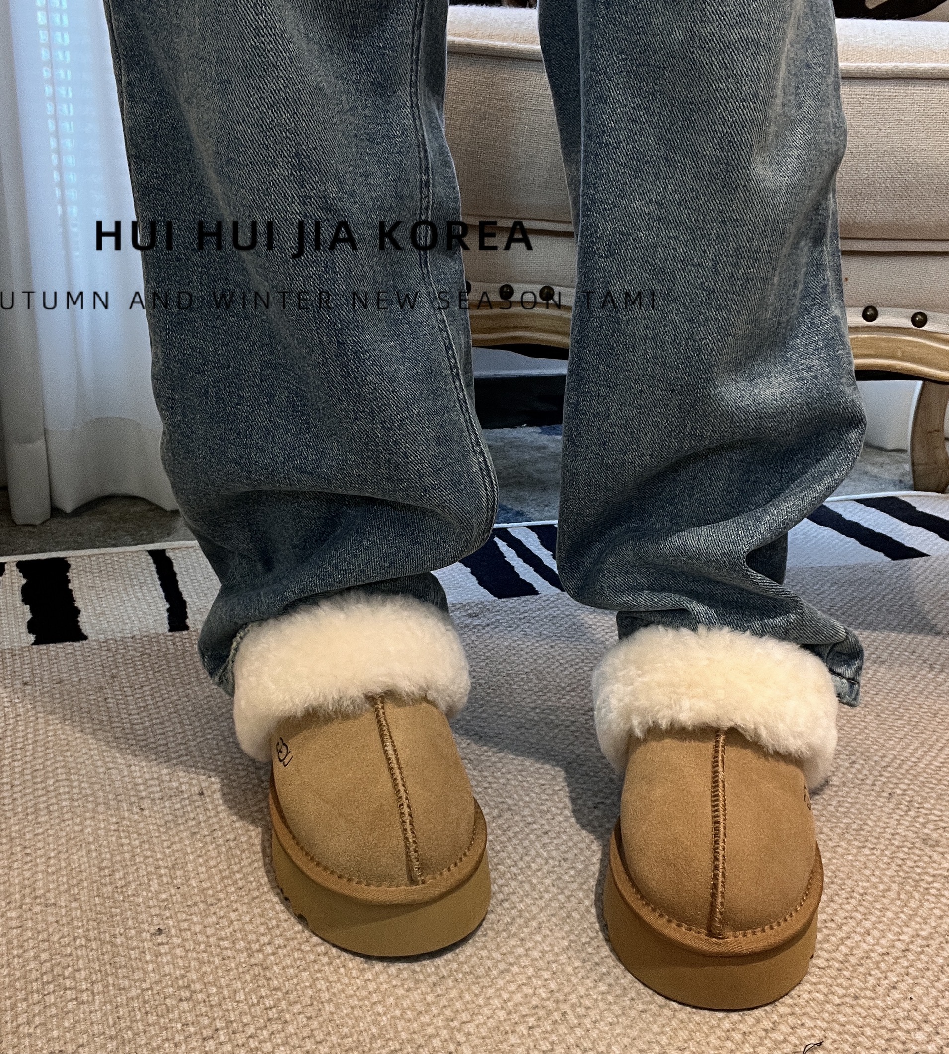 【慧慧家】韩国.2025定制款  韩系时尚厚底雪地星拖【no退】