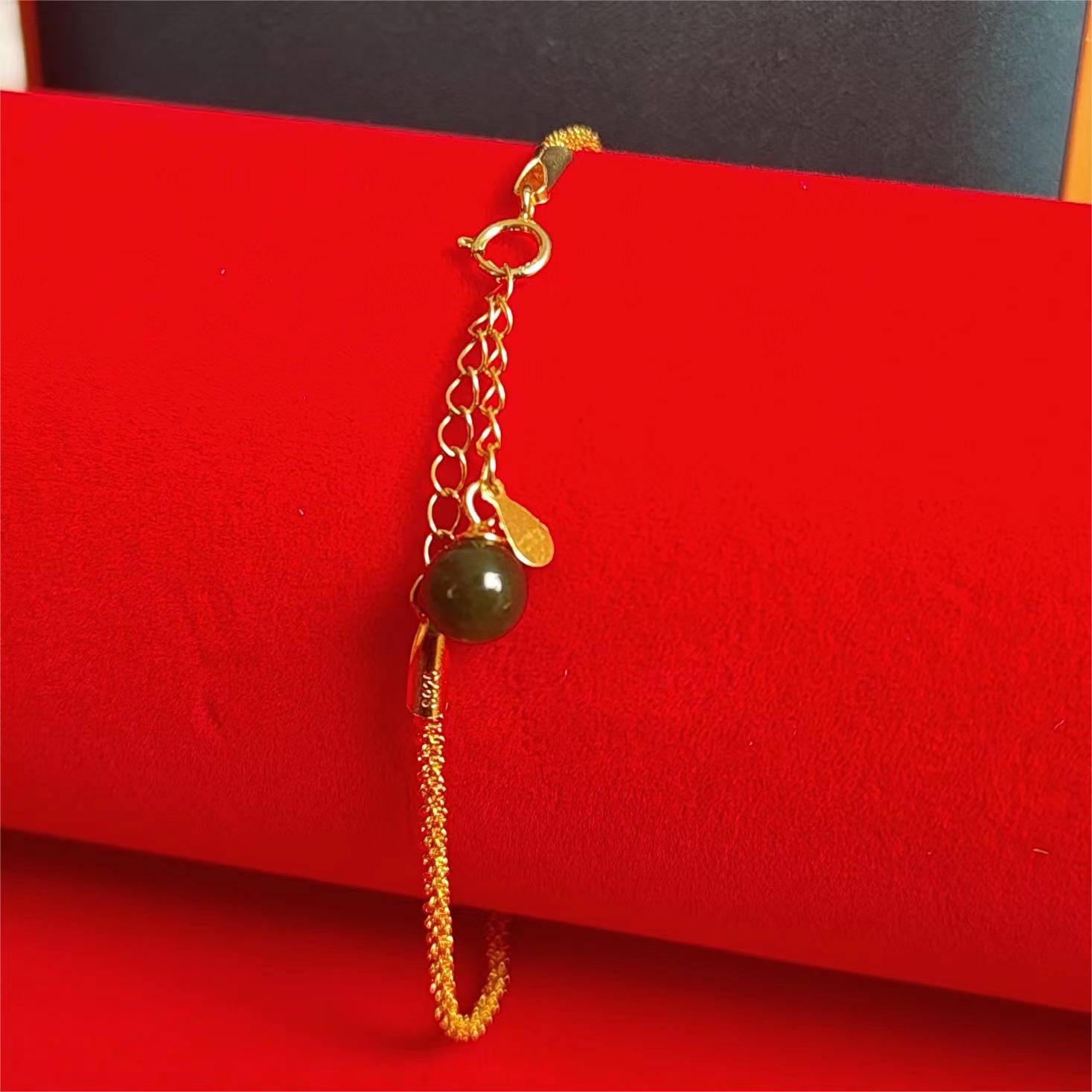 皇泰珠宝-天然和田碧玉手链#50