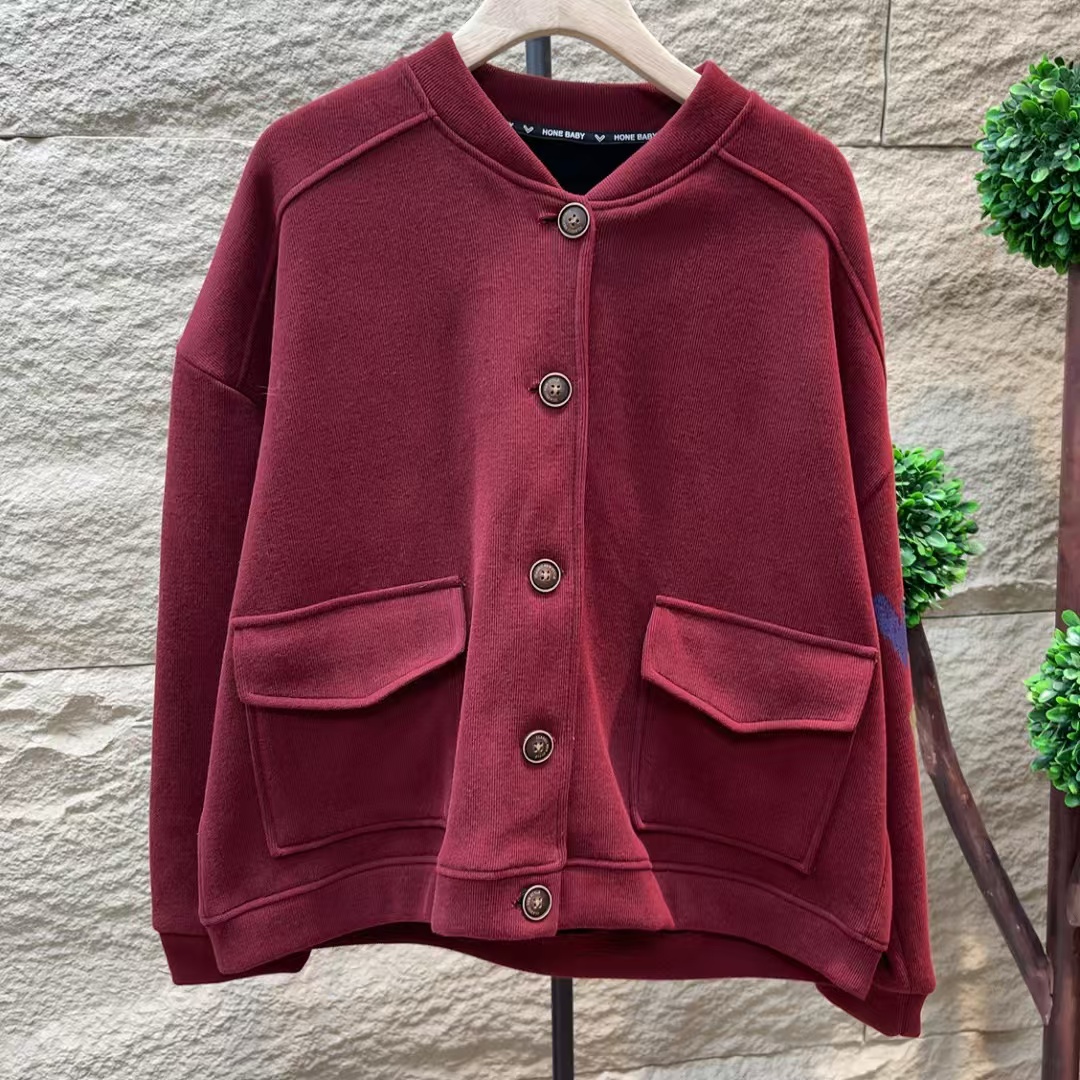 7362新款加绒秋冬休闲百搭减龄显瘦开衫外套