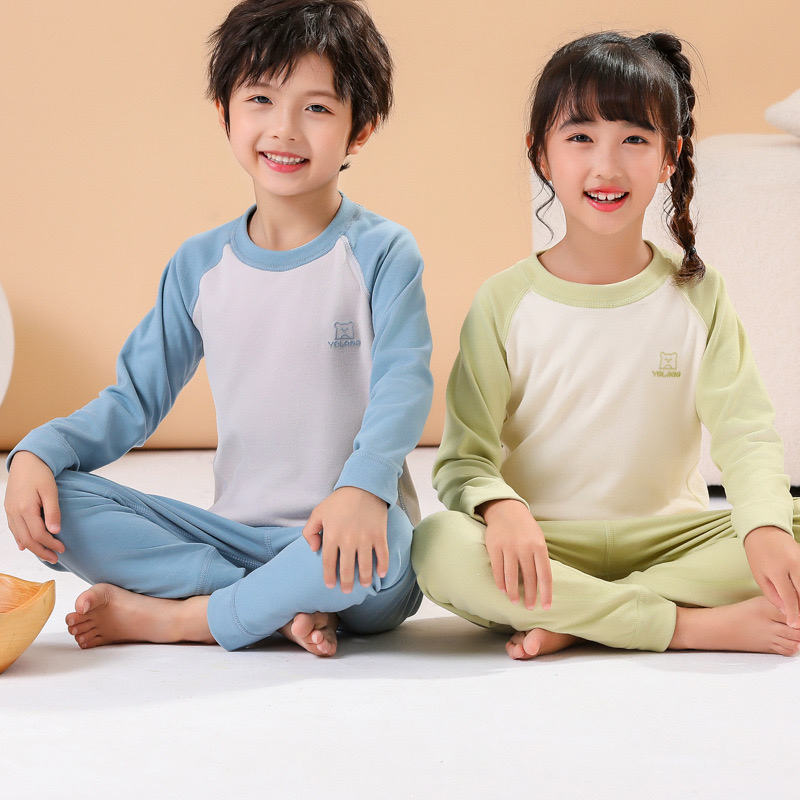 儿童保暖内衣套装春秋款a类男女德绒秋衣秋裤加绒中童大童套装