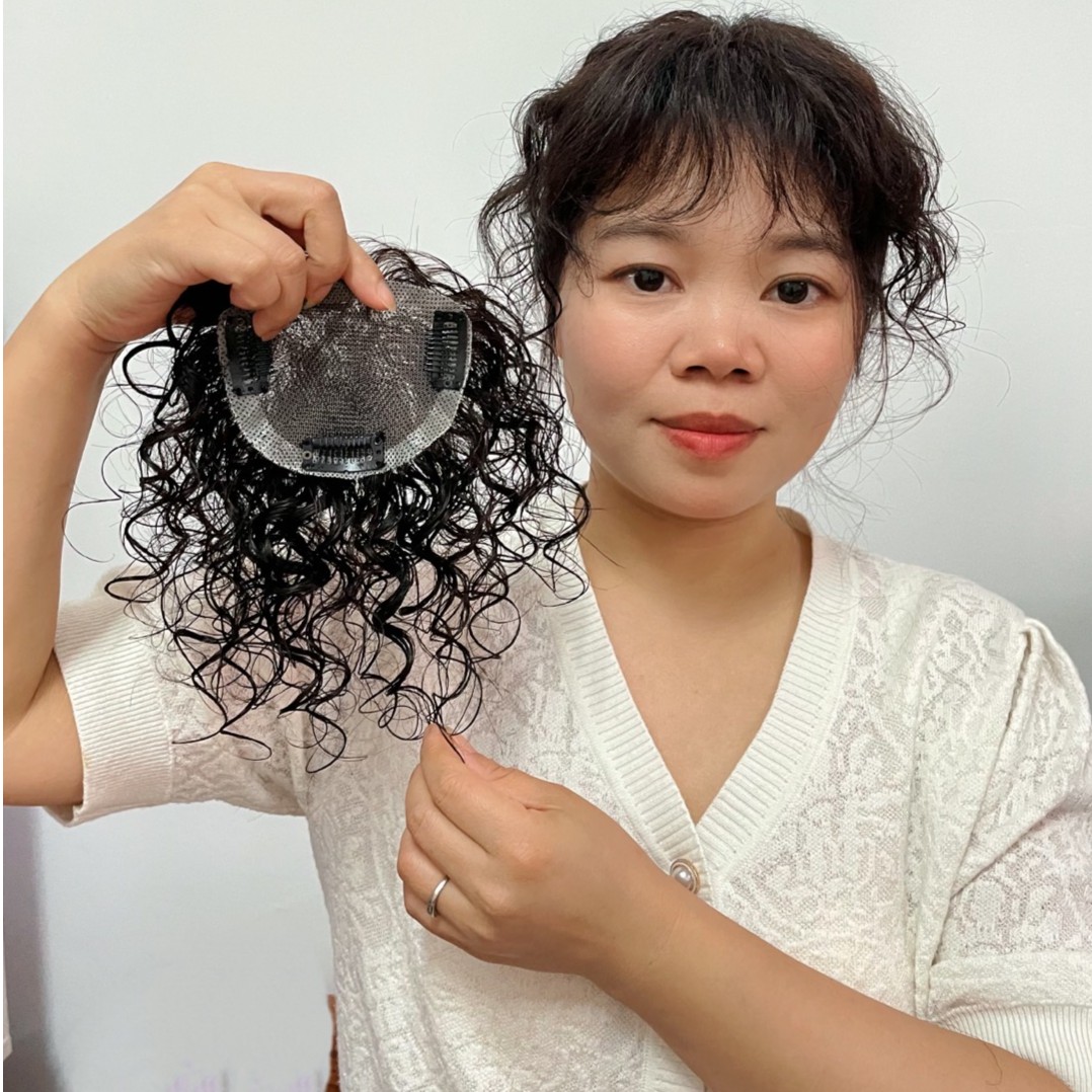 肤色网瑞士网小面积短款卷发片10*8