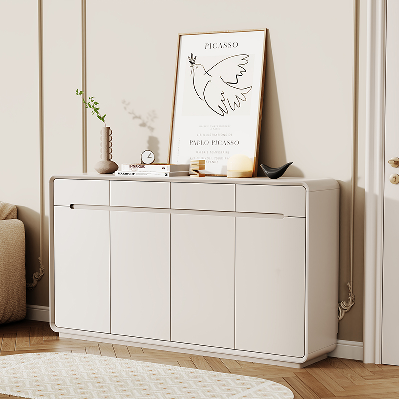 奶油风入户鞋柜新款2025爆款家用门口玄关柜一体靠墙大容量收纳柜