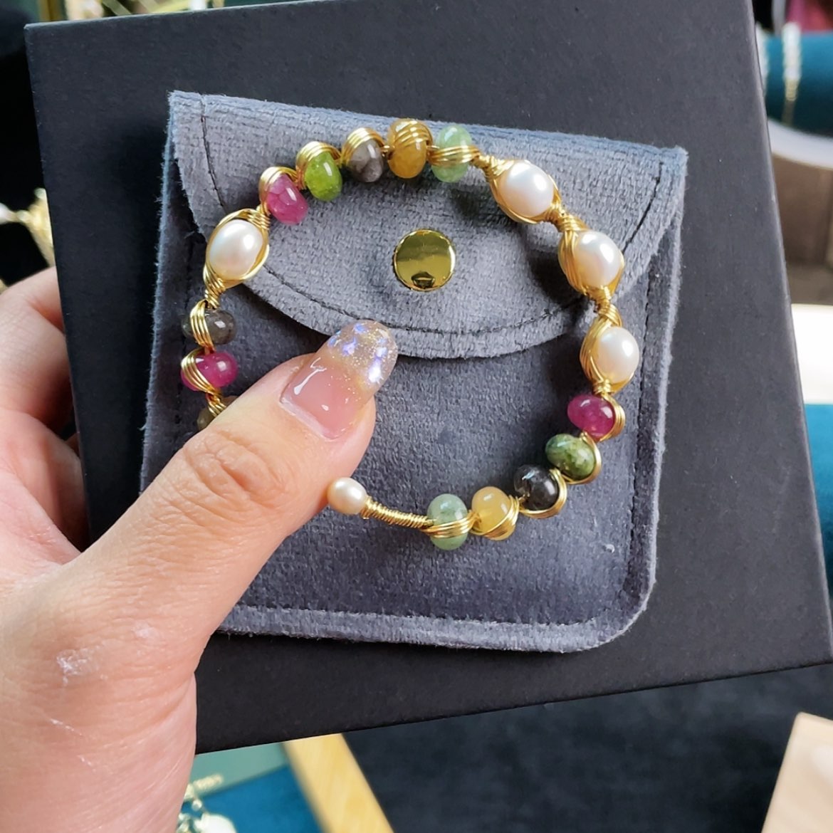 【闪购商品】淡水珍珠手绳银S925镶嵌1